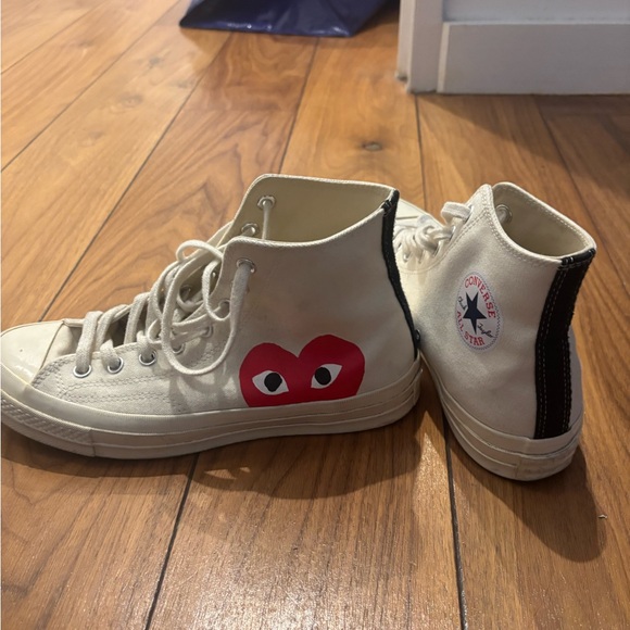 Converse Comme de Garçons High-Top Sneakers with Heart Design - Picture 4 of 5